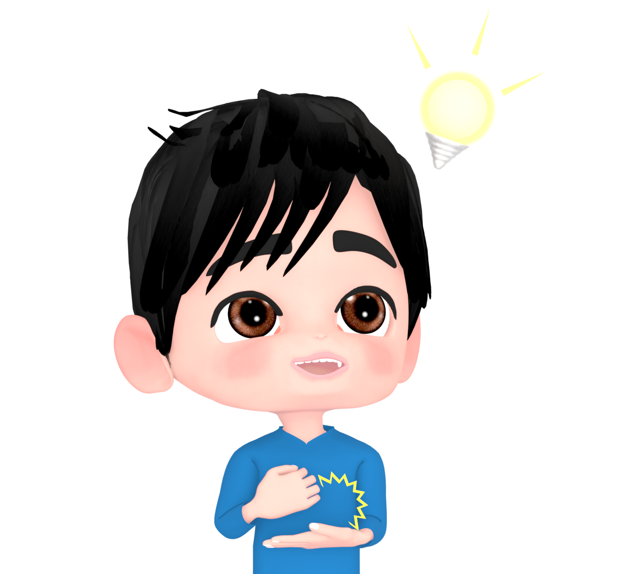 閃いた男性のイラスト