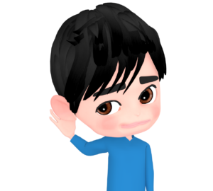 聞き耳を立てる男性のイラスト