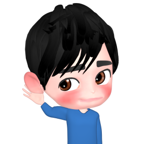 聞き耳を立てる男性のイラスト