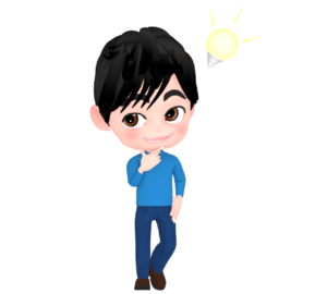 カッコよく考える男性のイラスト