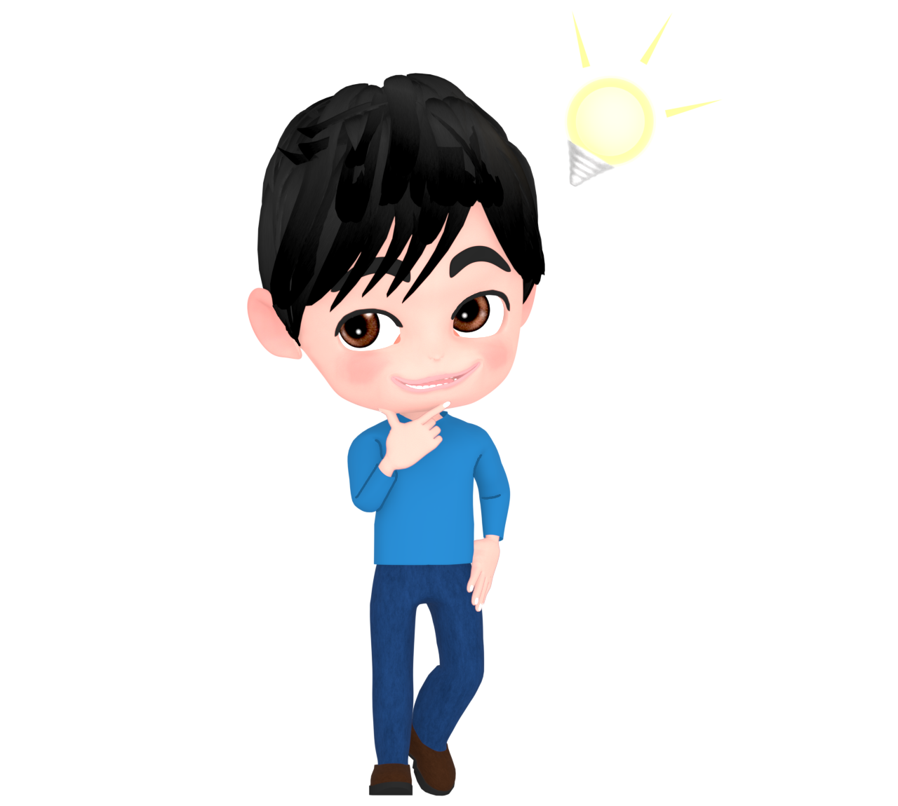 カッコよく考える男性のイラスト