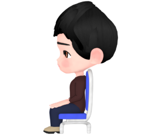 椅子に座る姿勢が良い男性のイラスト