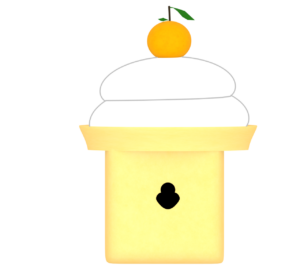 みかんと鏡餅のイラスト