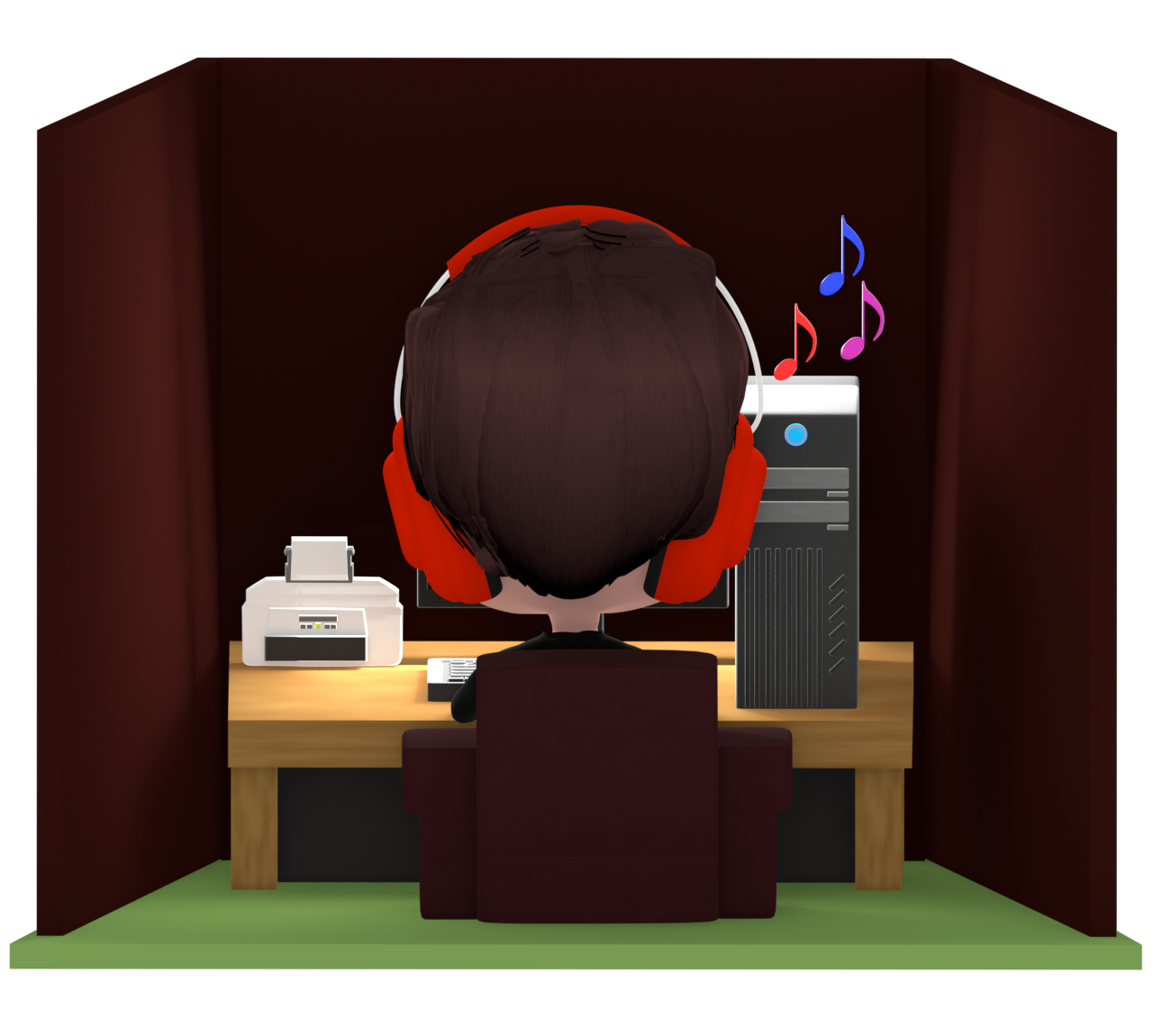 漫画喫茶で自由時間を過ごす男性のイラスト 12 漫画喫茶で自由時間を過ごす男性のイラスト