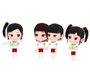 地図を見る子どものイラスト