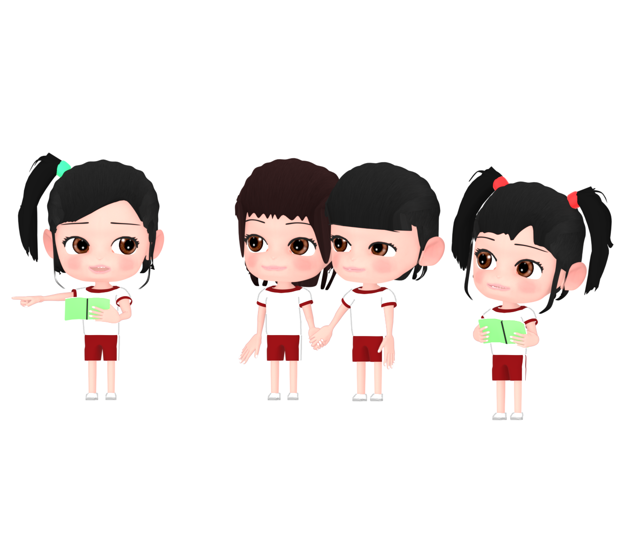 地図を見る子どものイラスト