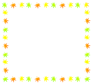 カエデの葉っぱが並ぶ枠のイラスト