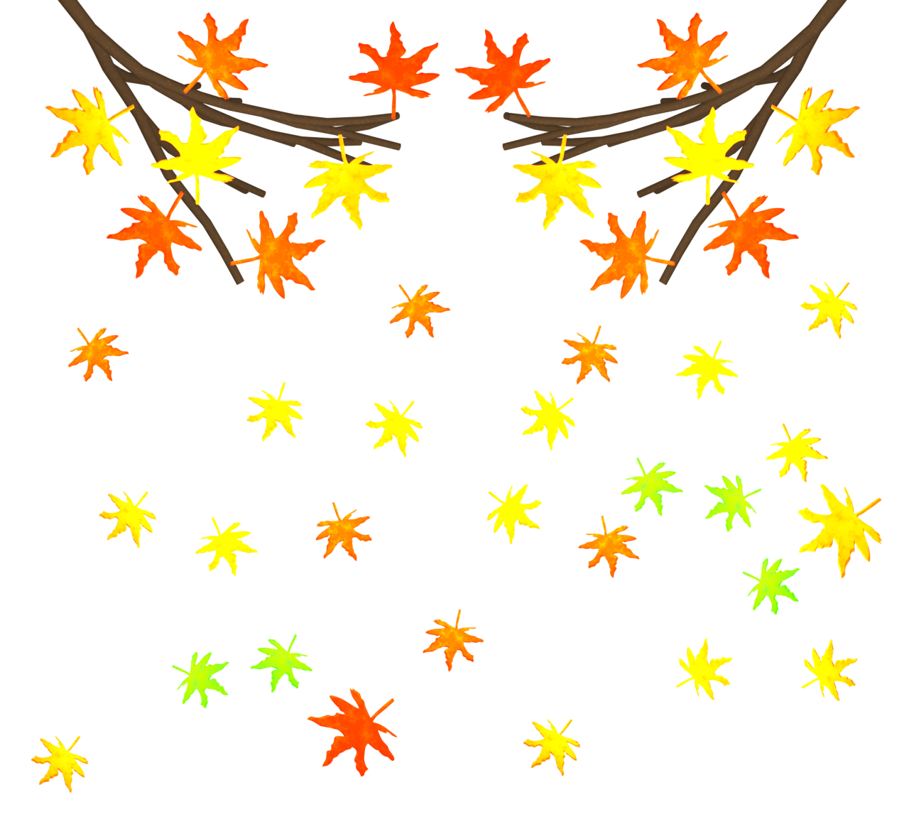 もみじ狩りのイラスト