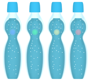ビー玉が入ったラムネ瓶のイラスト