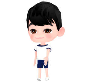 行進をする男の子のイラスト