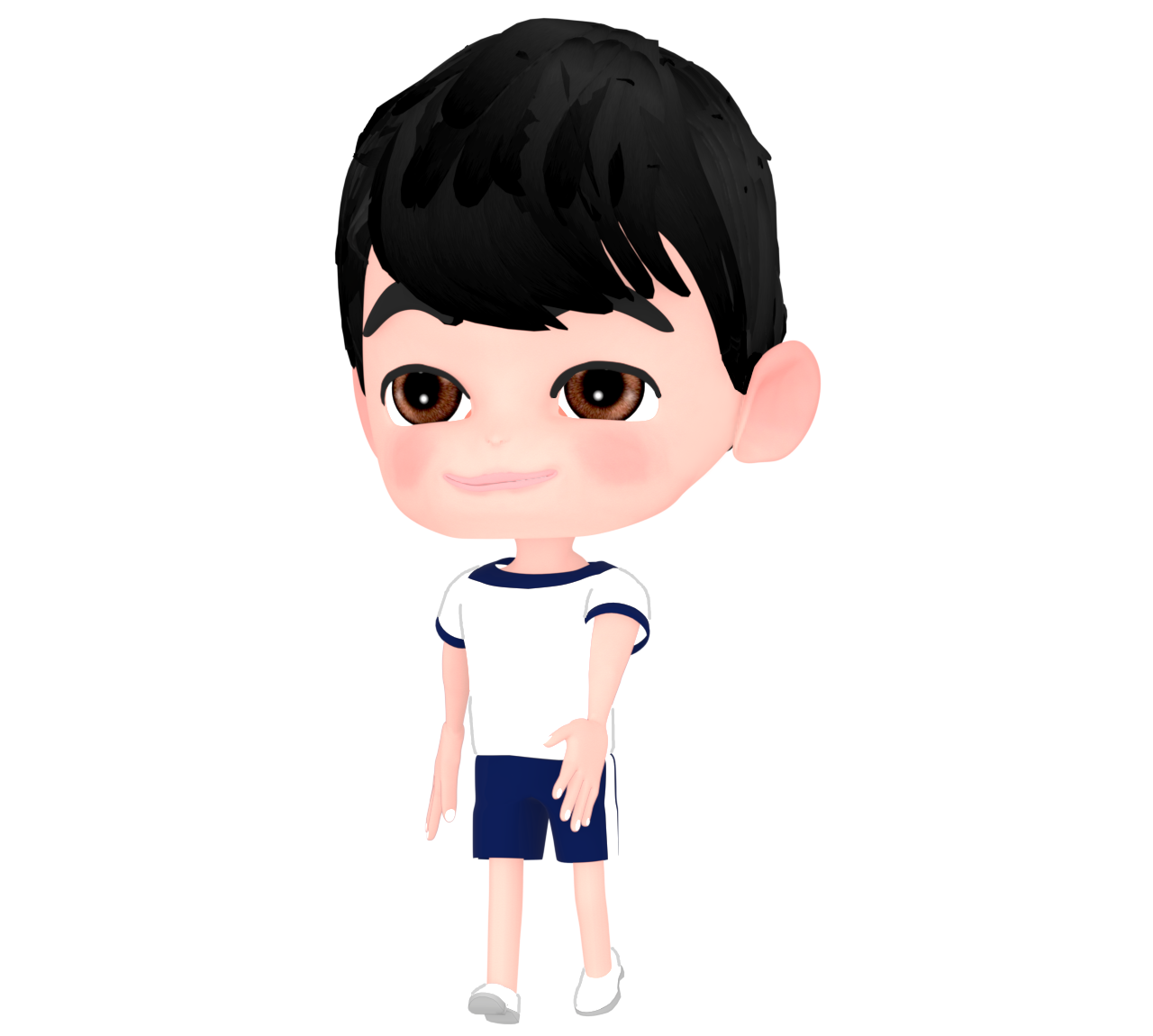 行進をする男の子のイラスト