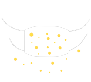 マスクと花粉のイラスト