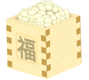 枡に入った福豆のイラスト