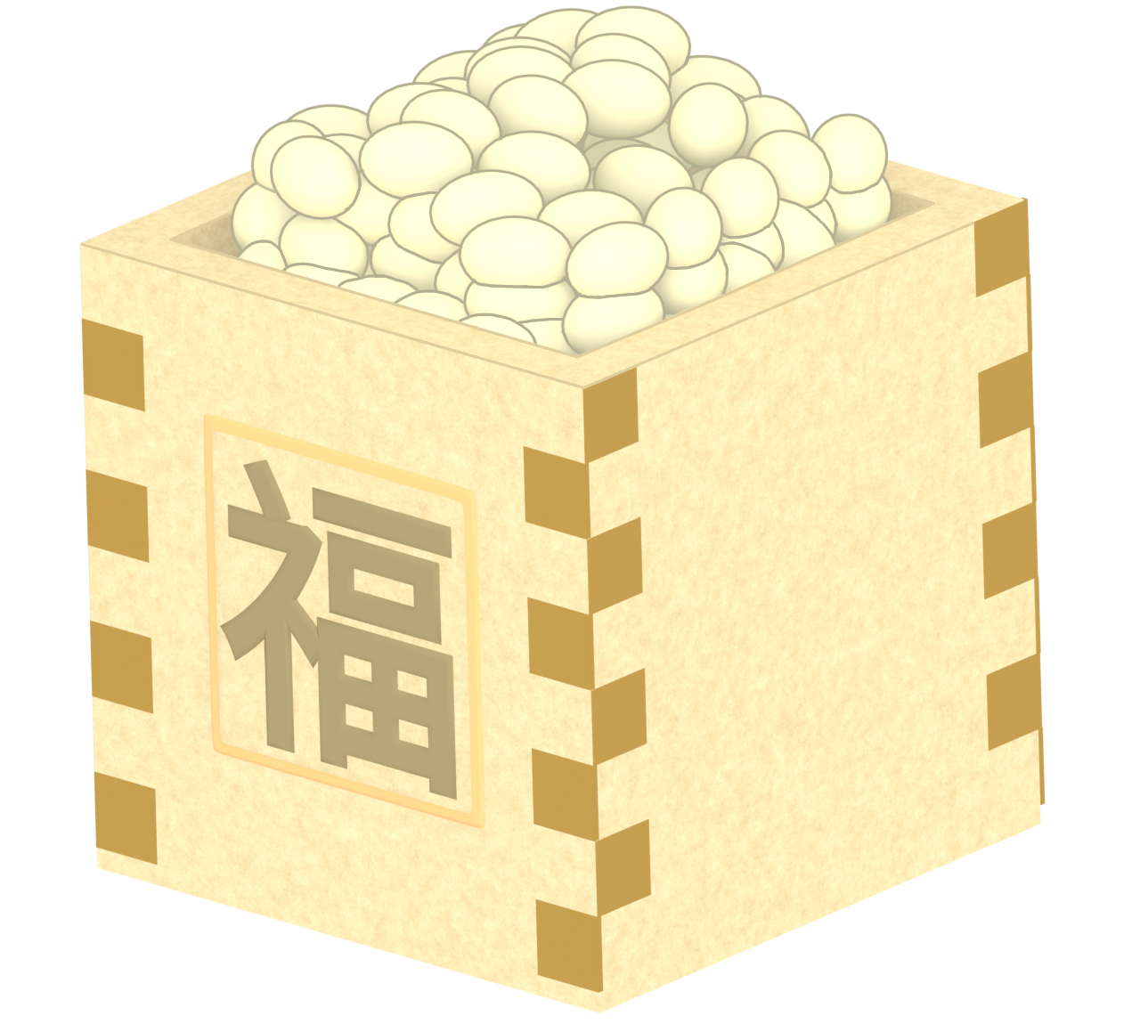枡に入った福豆のイラスト