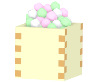 升に入ったひなあられのイラスト