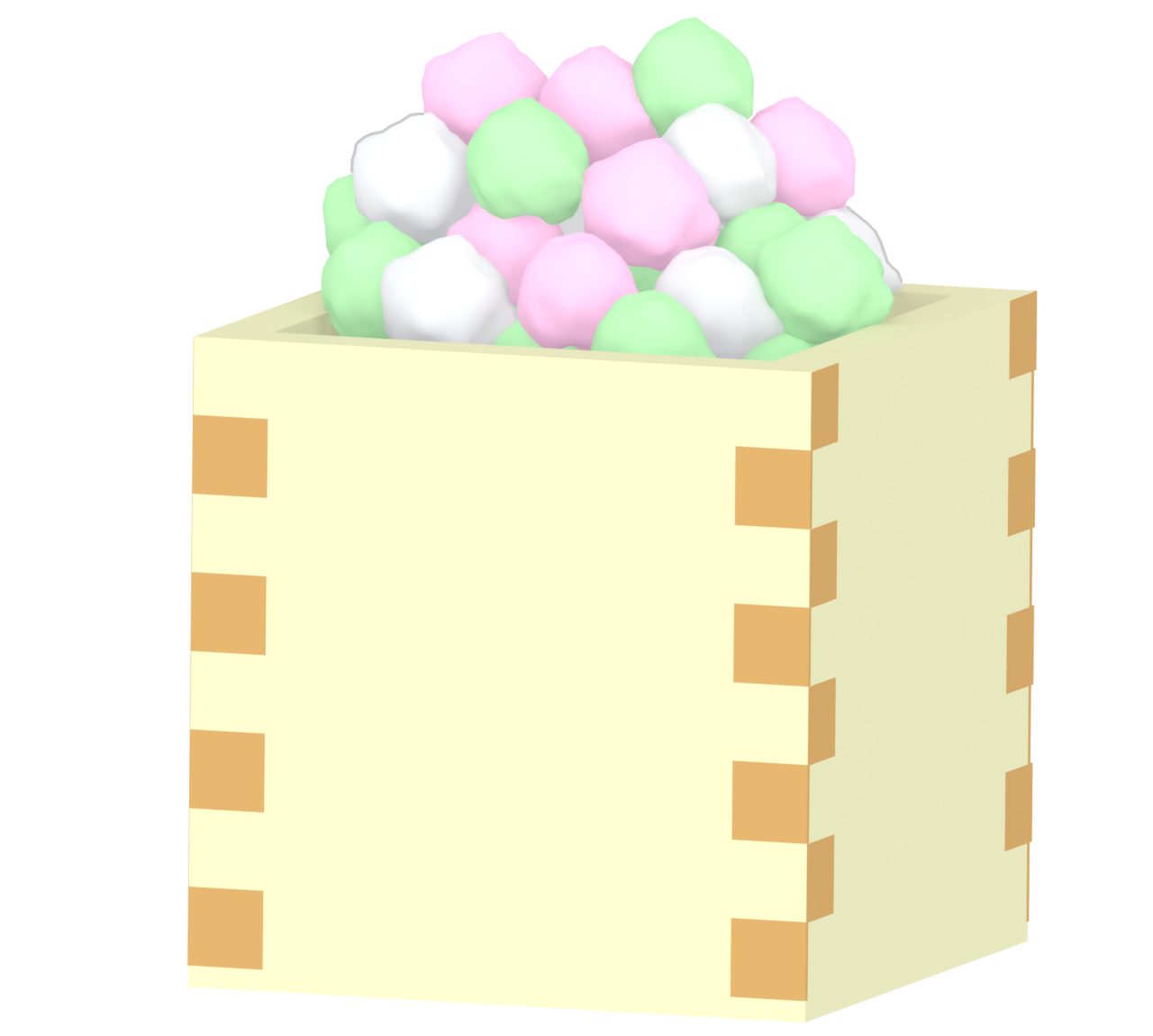 升に入ったひなあられのイラスト