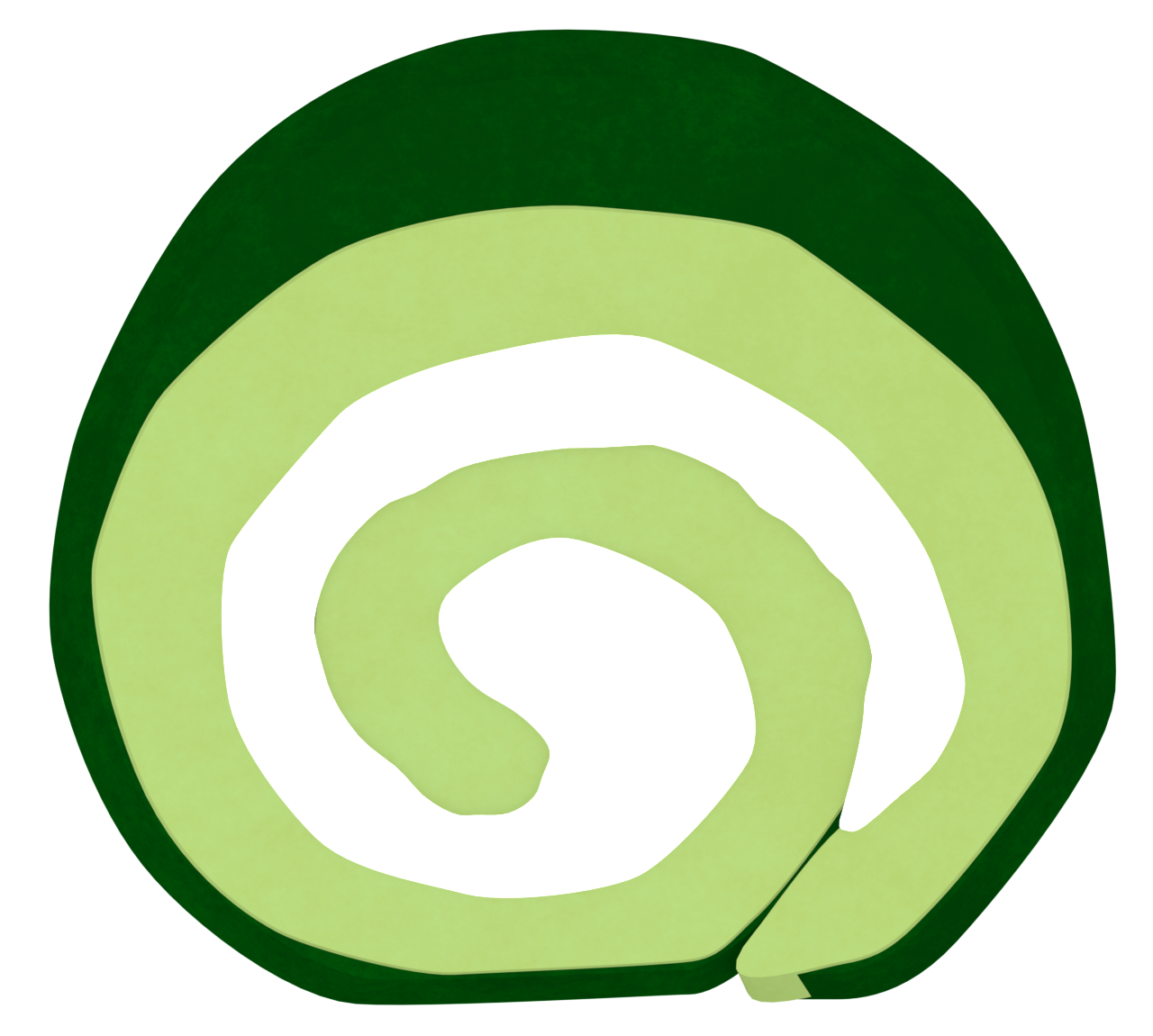 抹茶のロールケーキのイラスト