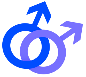 男性と男性のマーク（ホモセクシャル）
