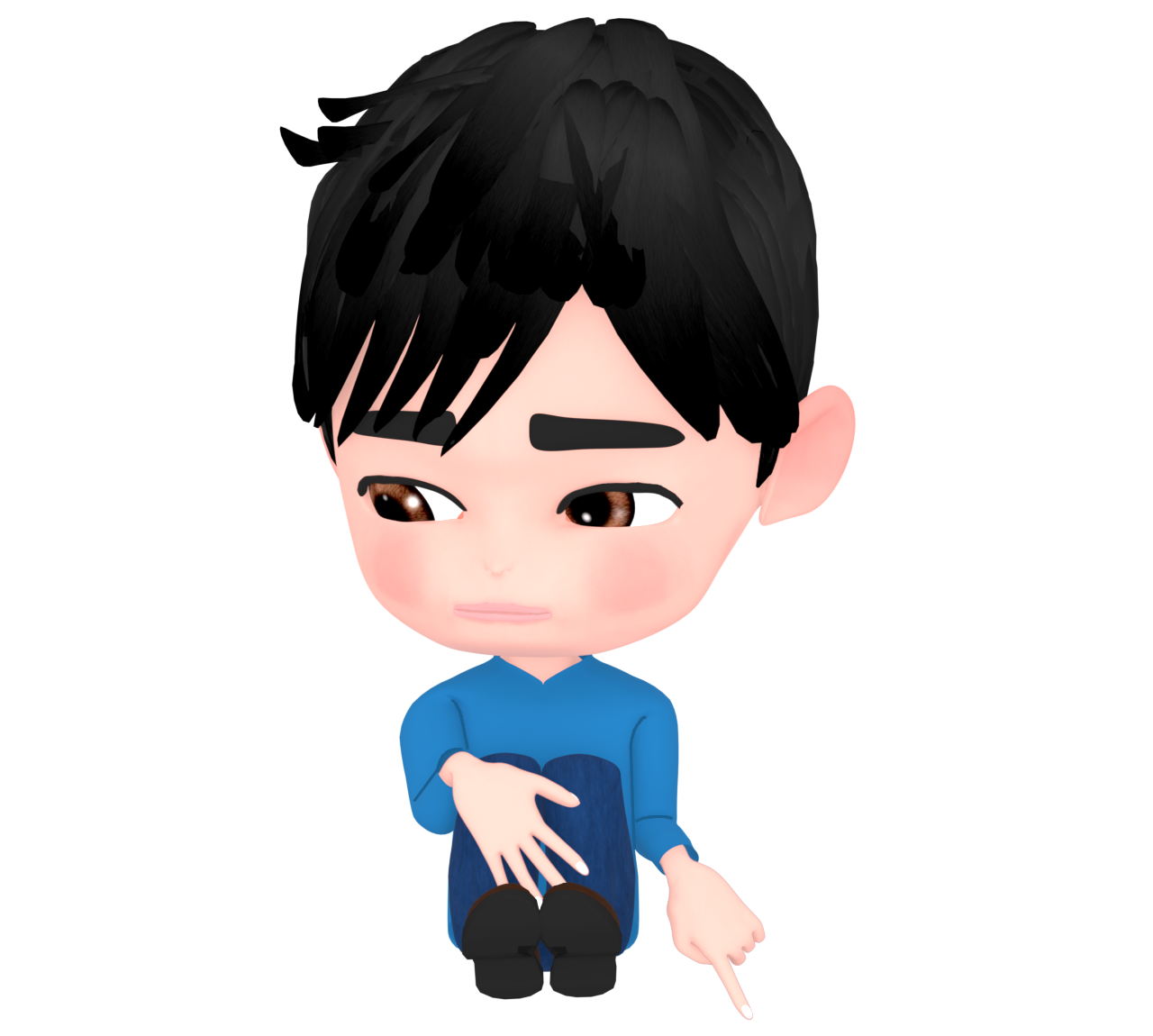いじける男性のイラスト