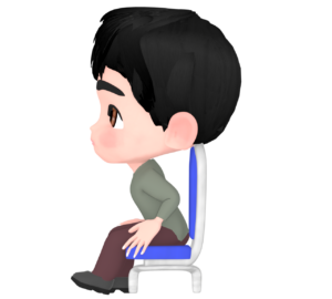 椅子に座る姿勢の悪い男性のイラスト