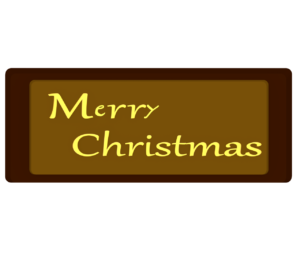 「メリークリスマス」チョコレート飾りのイラスト
