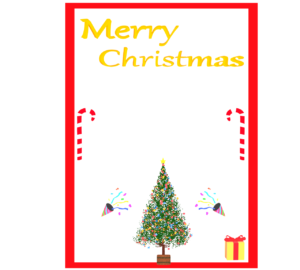 メリークリスマスのグリーティングカード