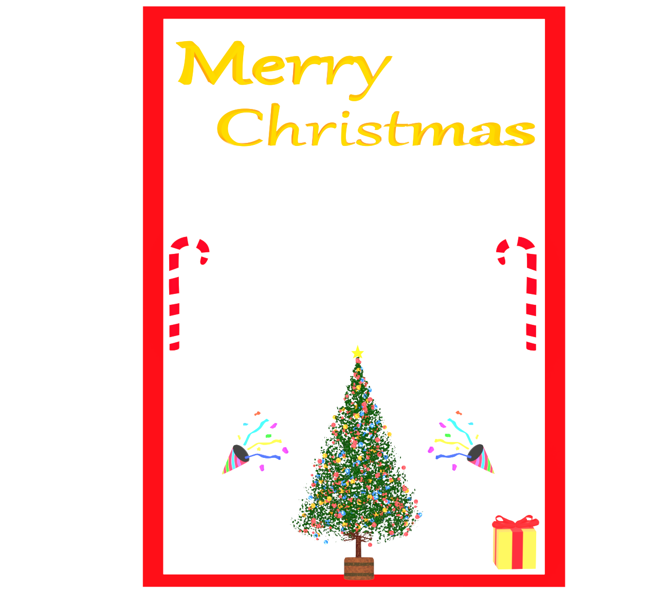 メリークリスマスのグリーティングカード