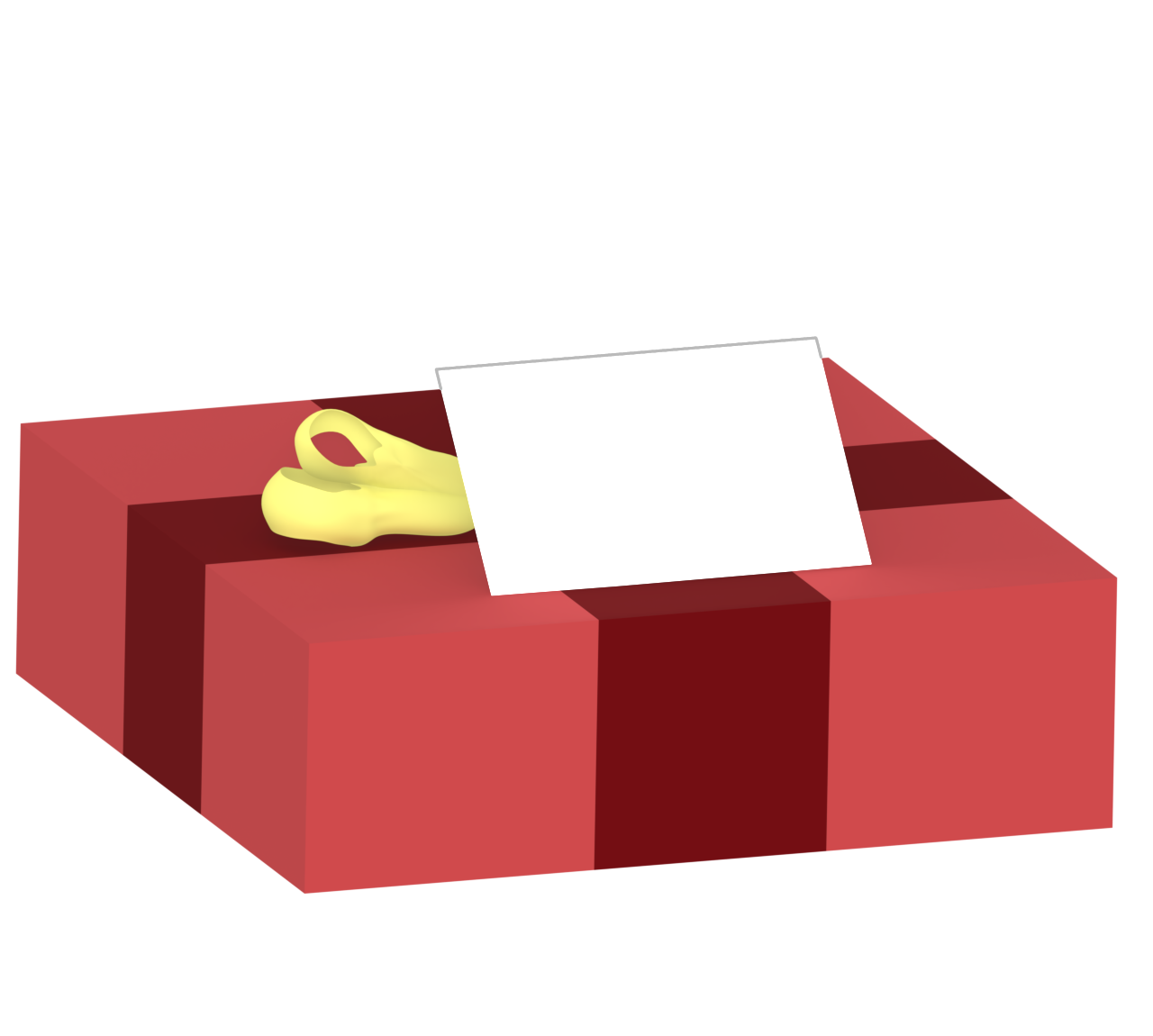 メッセージカード付きプレゼント箱のイラスト