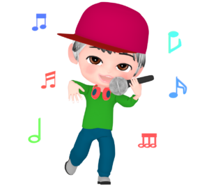 マイクで歌うラッパーのイラスト