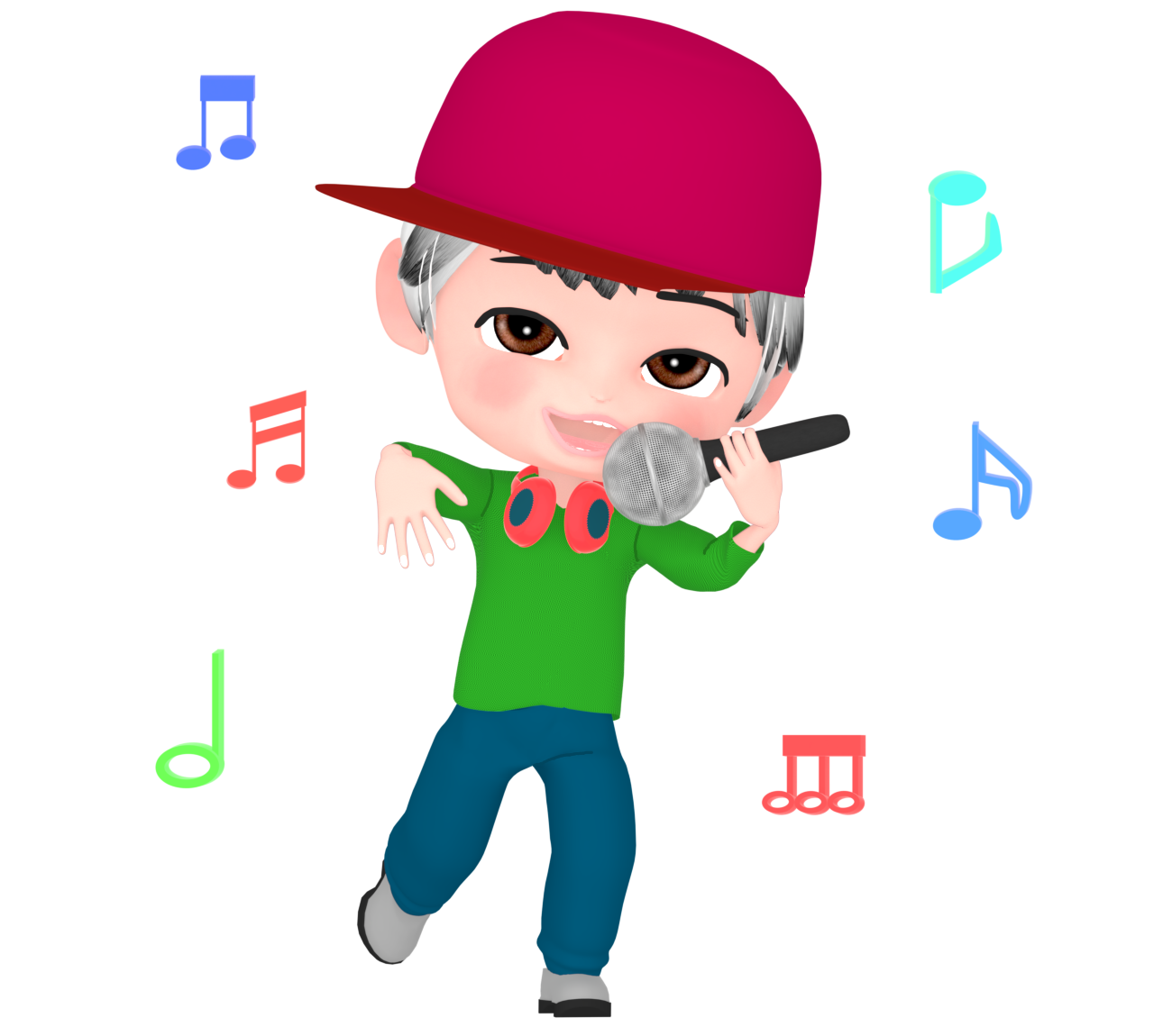 マイクで歌うラッパーのイラスト