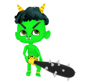 不健康の緑鬼のイラスト