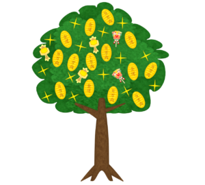 お金の成る木のイラスト
