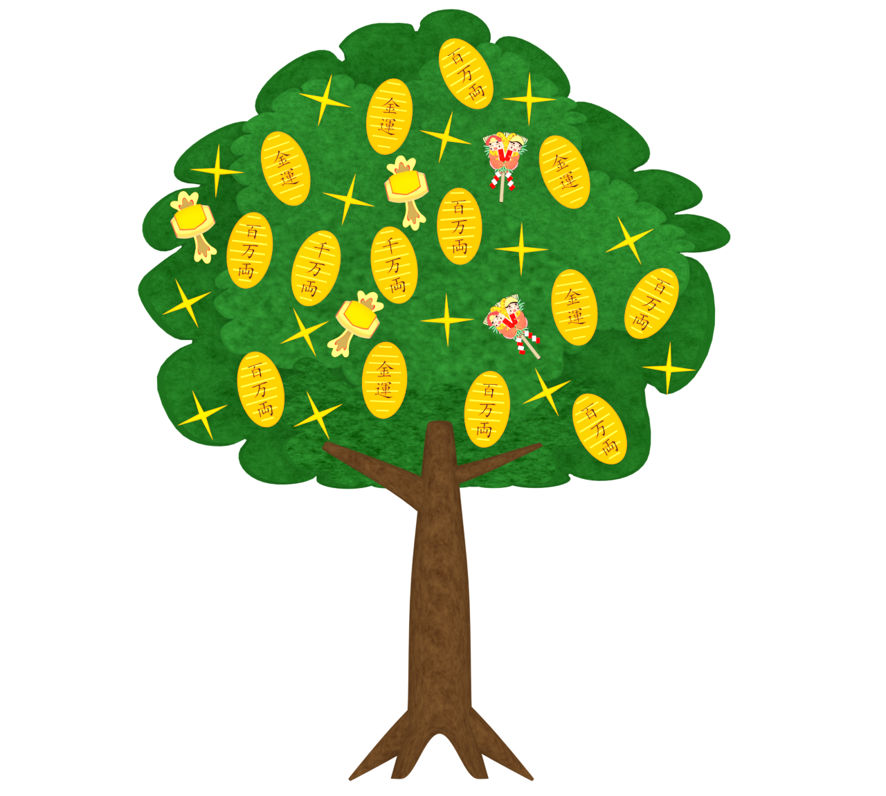 お金の成る木のイラスト