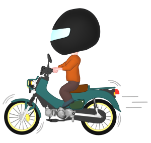 原付を運転する男性のイラスト