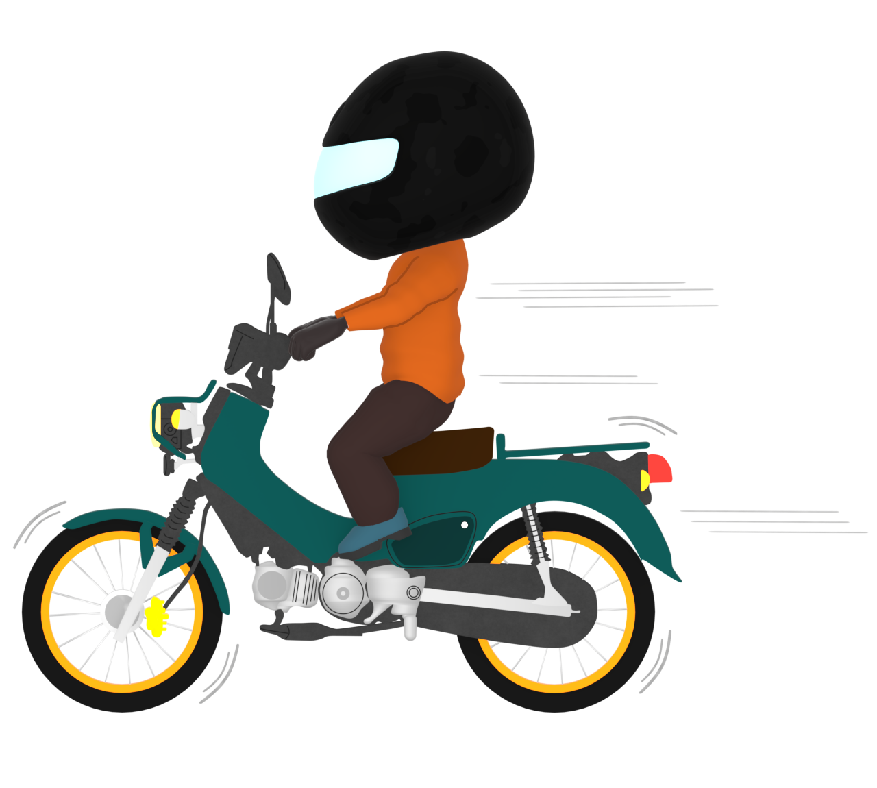 原付を運転するイラスト