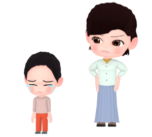 子どもを叱るお母さんのイラスト