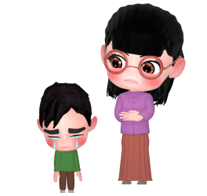 子どもを叱るお母さんのイラスト