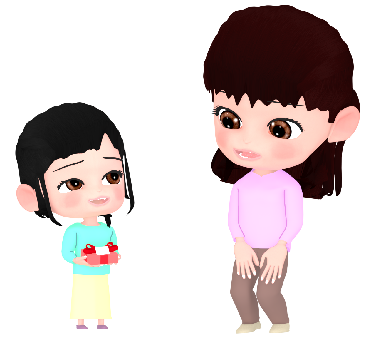 母の日にプレゼントを渡す子どものイラスト