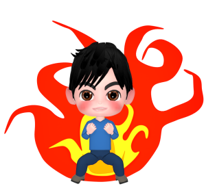 やる気に満ちた男性のイラスト