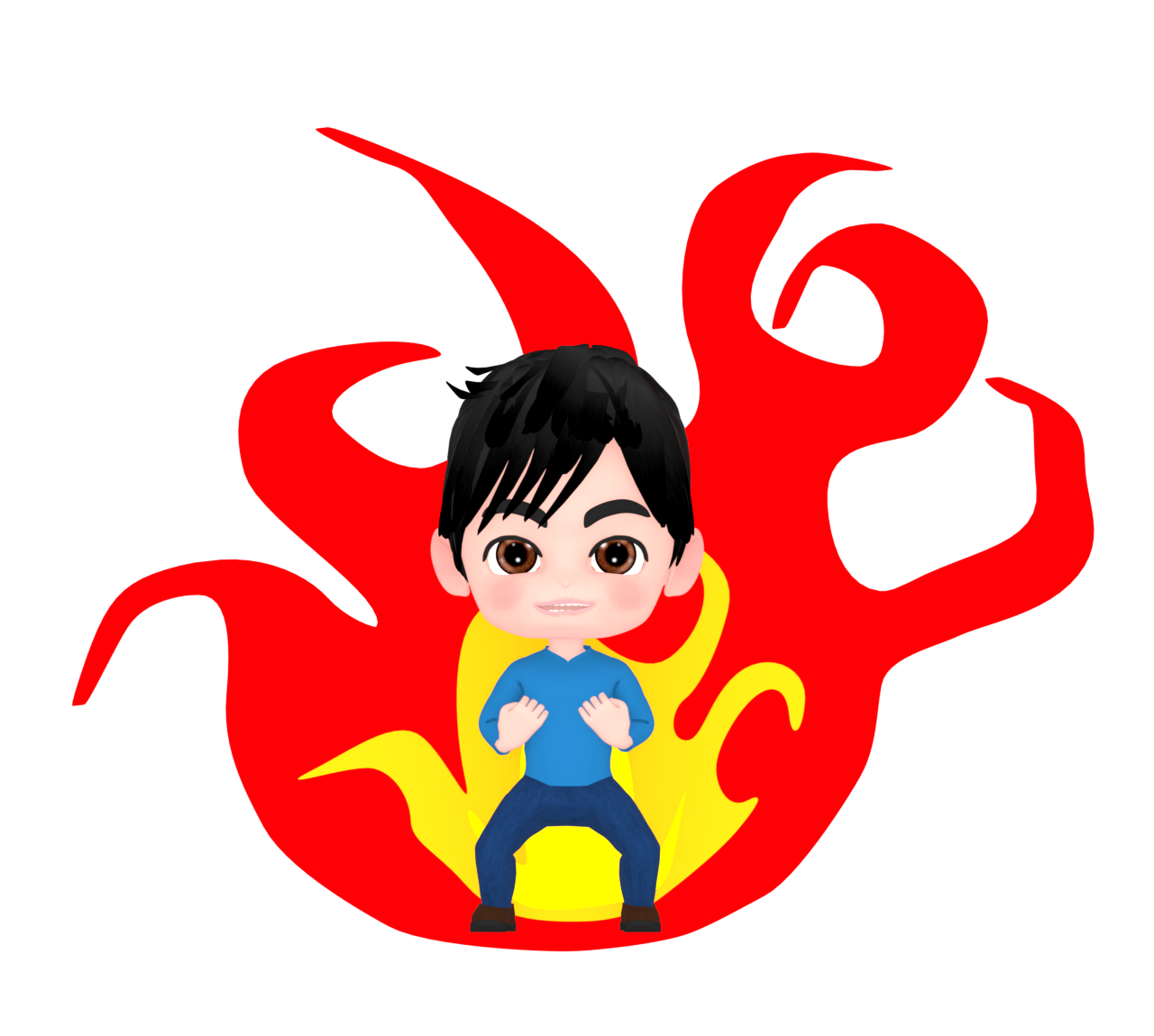 やる気に満ちた男性のイラスト
