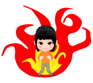 やる気を出した女性のイラスト