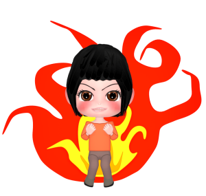 やる気を出した女性のイラスト