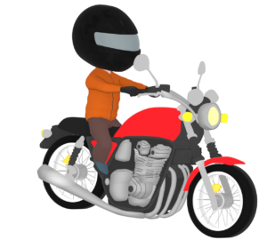 オートバイを運転するイラスト