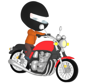 オートバイを運転する男性のイラスト