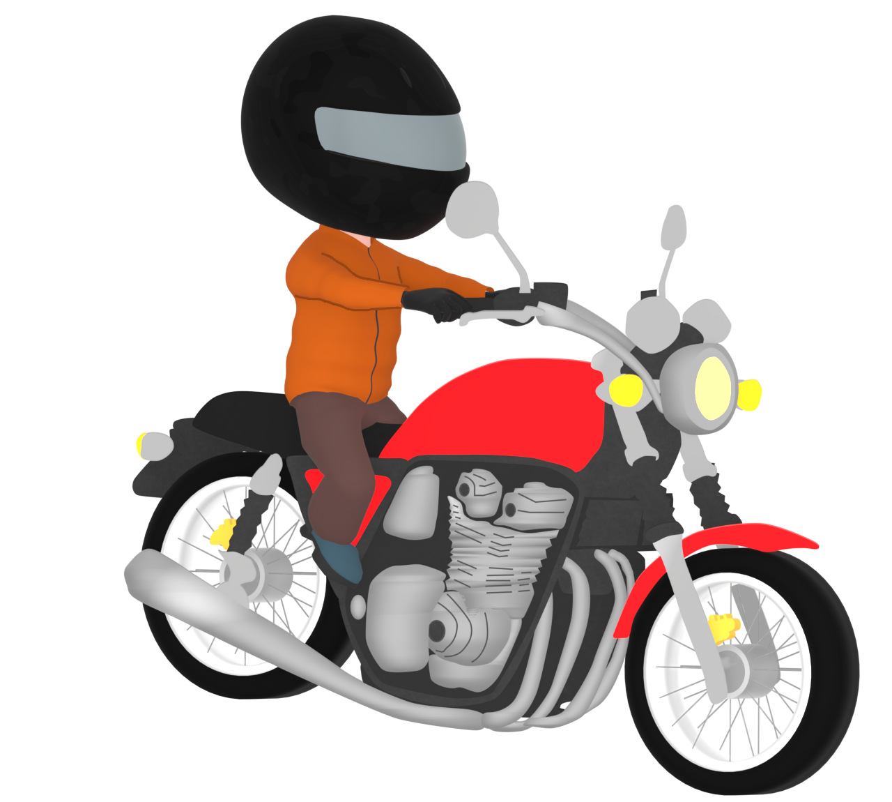 オートバイを運転するイラスト