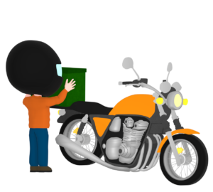 バイクに荷物を積めるイラスト