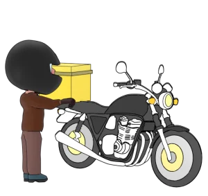 バイクに荷物を積めるイラスト