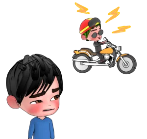 バイクの騒音がうるさいイラスト