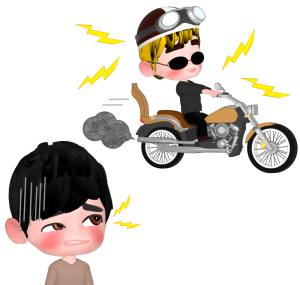 バイクの騒音がうるさいイラスト
