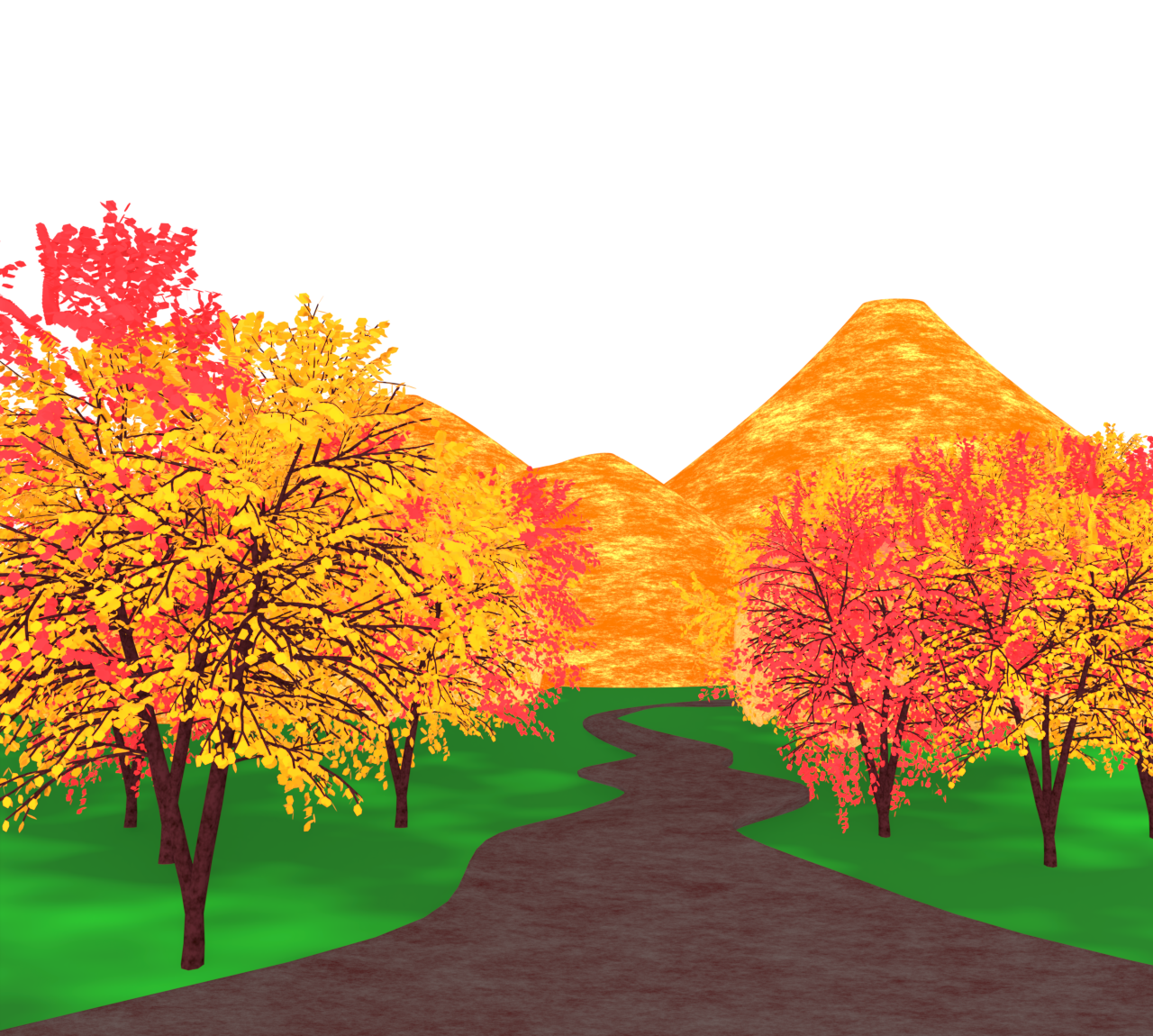 山の中の紅葉のイラスト